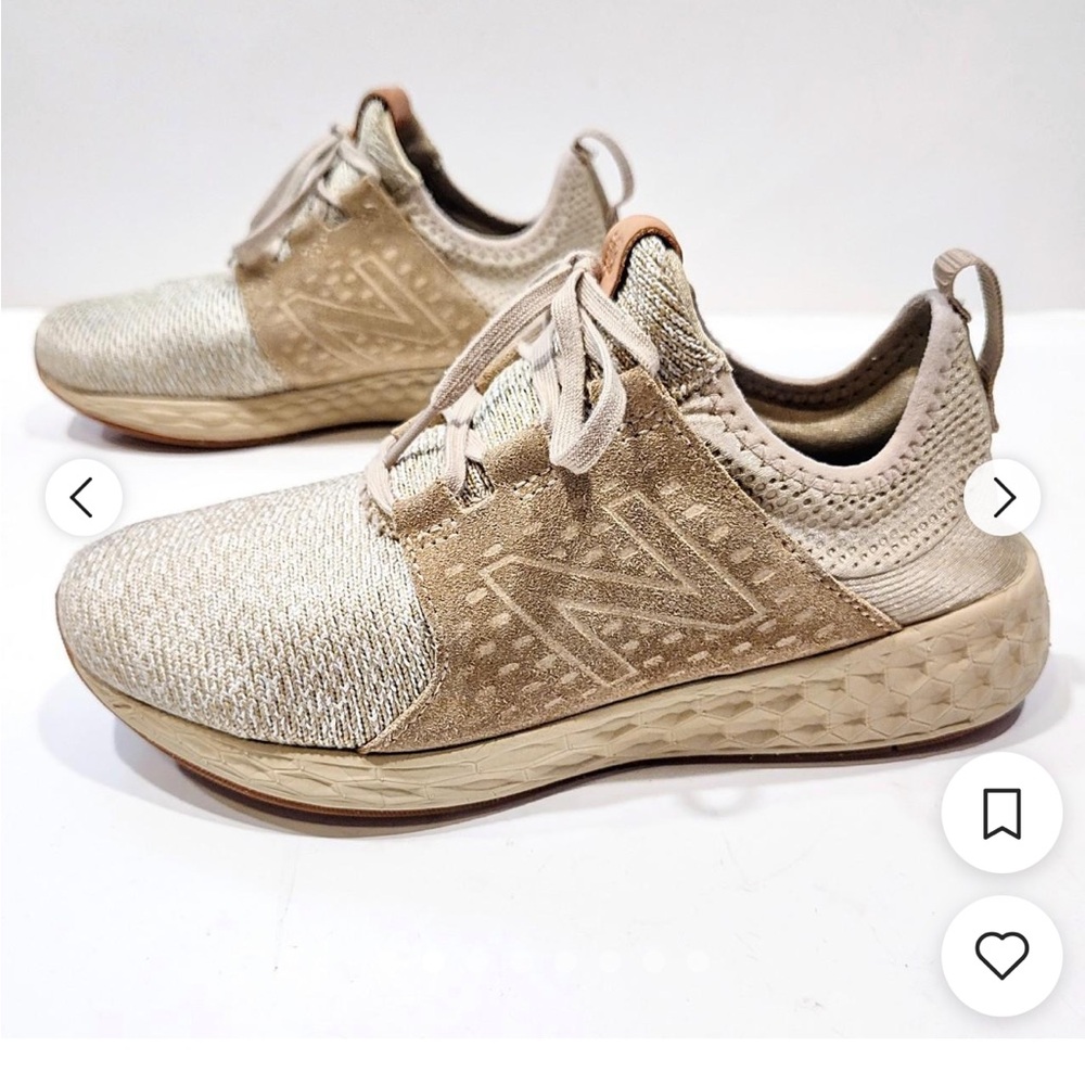 New Balance Tan and Cream Running Shoes